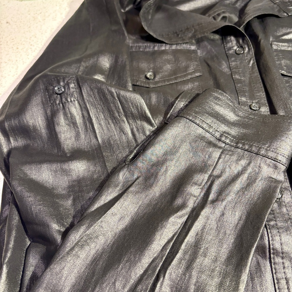 BCBGMaxAzria Minna Metallic Black Romper Size Small - Picture 7 of 11